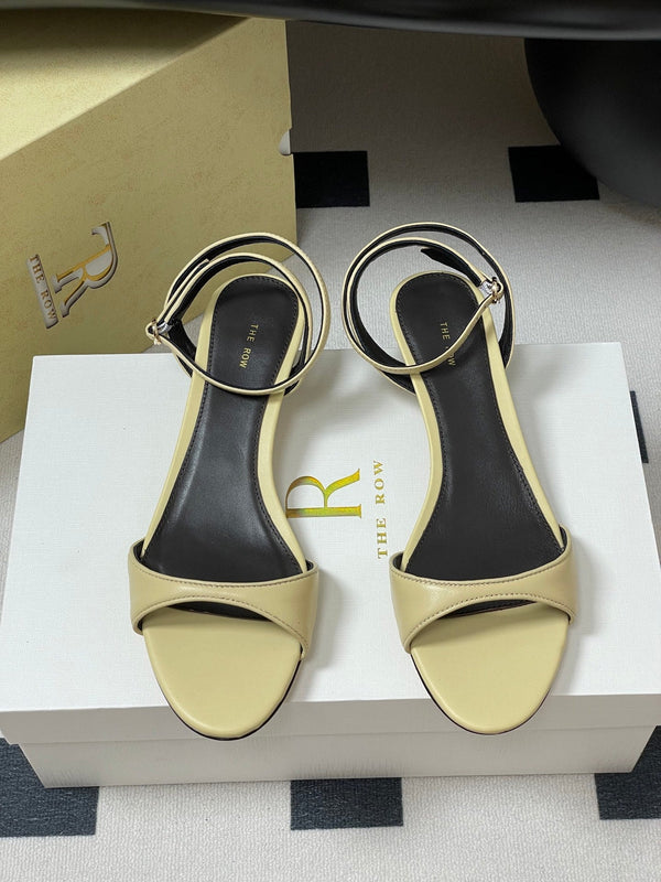 The Row 25S Strap High Heel Sandals 35mm Beige Sheepskin 286199