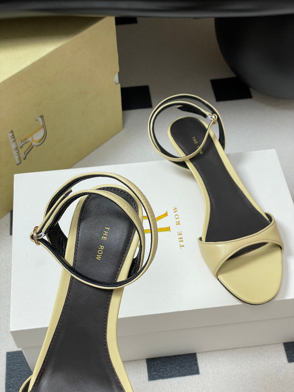 The Row 25S Strap High Heel Sandals 35mm Beige Sheepskin 286199