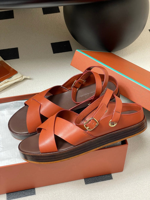LP Sandal Orange Brown Cowhide 312169