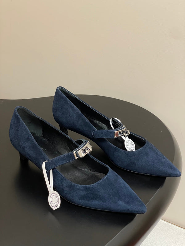 HM 25 Kiara Pumps Navy Blue Calfskin 319762