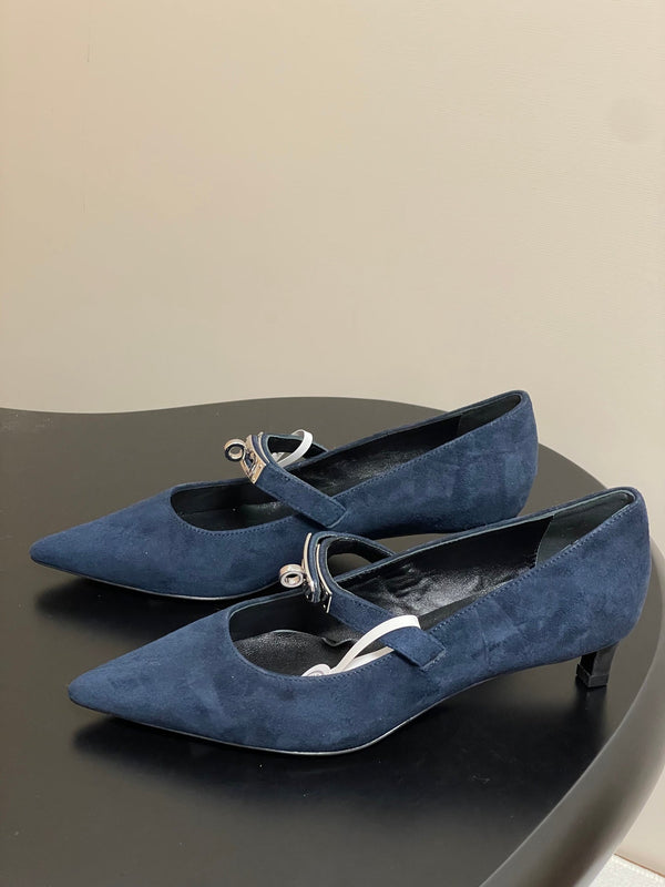 HM 25 Kiara Pumps Navy Blue Calfskin 319762