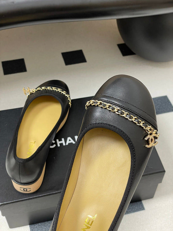 CC 25A Chain CC Thick-Soled Shoe 40mm Black Sheepskin 393956