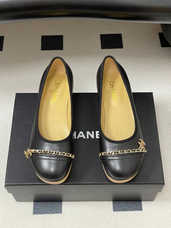 CC 25A Chain CC Thick-Soled Shoe 40mm Black Sheepskin 393956