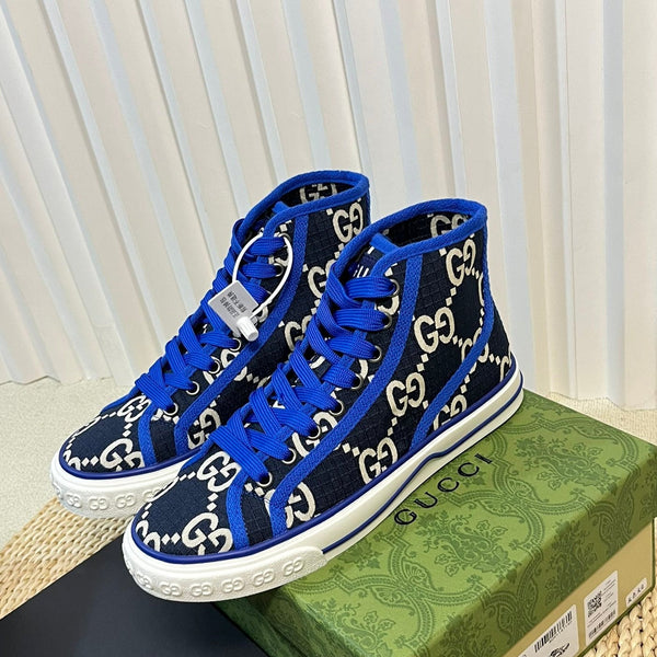 GG Tennis 1977 High Top Sneaker  Black Blue Caro