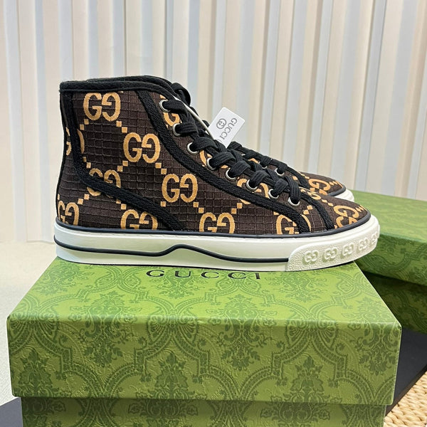 GG Tennis 1977 High Top Sneaker  Black Brown Caro