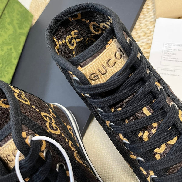 GG Tennis 1977 High Top Sneaker  Black Brown Caro
