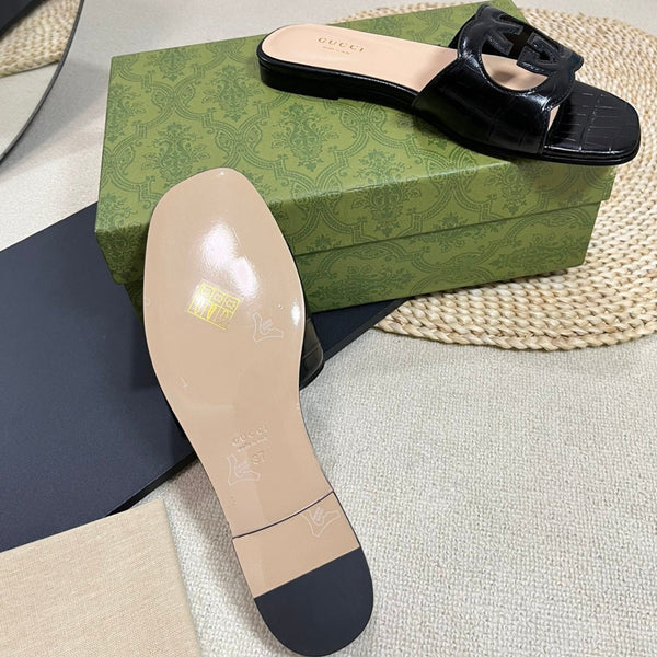 Sandali GG Cut Out Slide neri