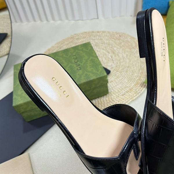 Sandali GG Cut Out Slide neri