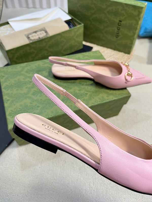 GC Horsebit Slingback Pump 10mm Rosa Pelle di Pecora 294555