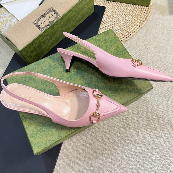 GC Horsebit Slingback Pump 50mm Rosa Pelle di Pecora 294561