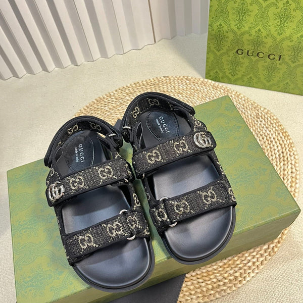 GG  Sandal With Double G Black Caro