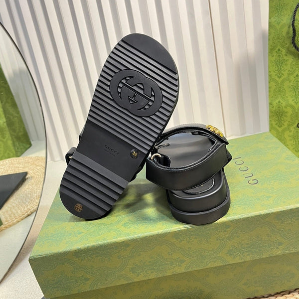 GG  Sandal With Double G Black