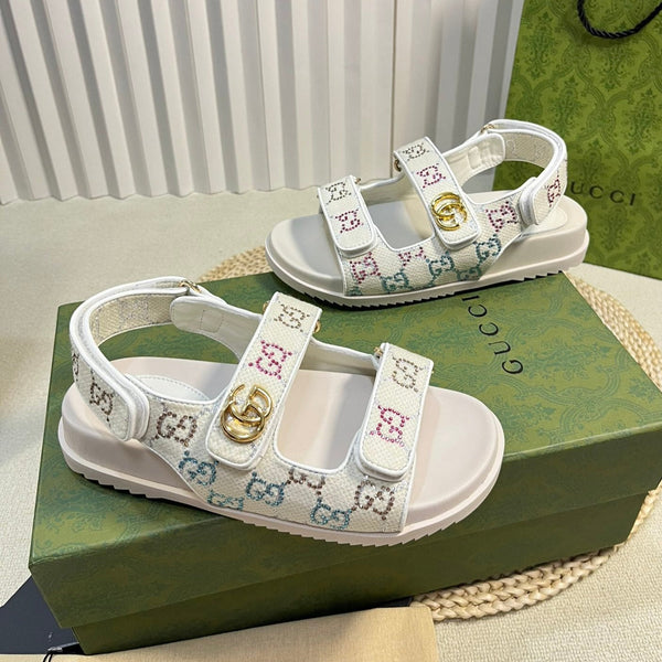 GG  Sandal With Double G White