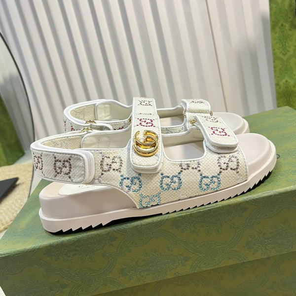 GG  Sandal With Double G White