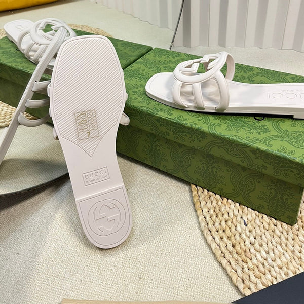 Ciabatta in gomma GG bianca