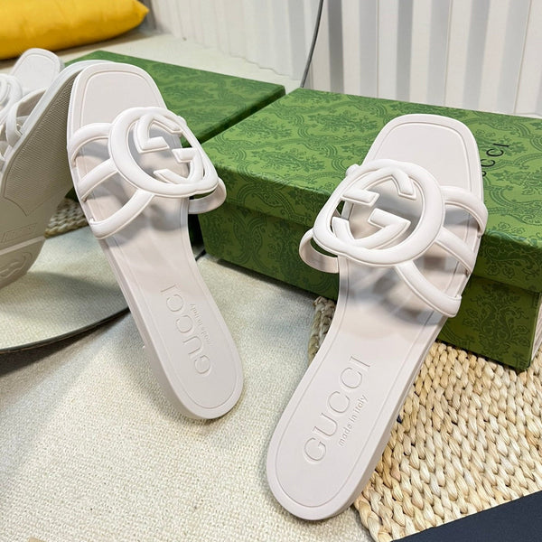 Ciabatta in gomma GG bianca