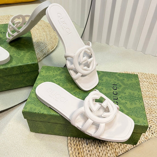 Ciabatta in gomma GG bianca