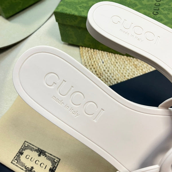 Ciabatta in gomma GG bianca