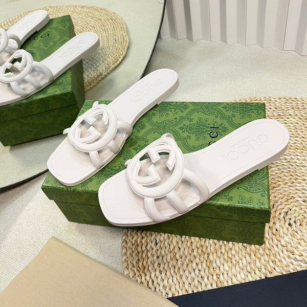 Ciabatta in gomma GG bianca