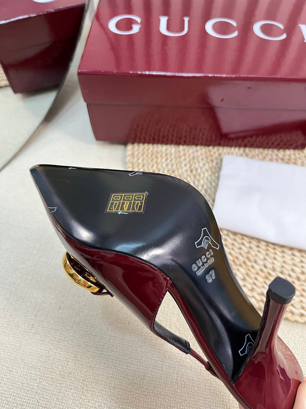 GC Slingbacks With Marina Chain 100mm Red Patent Leather 294585