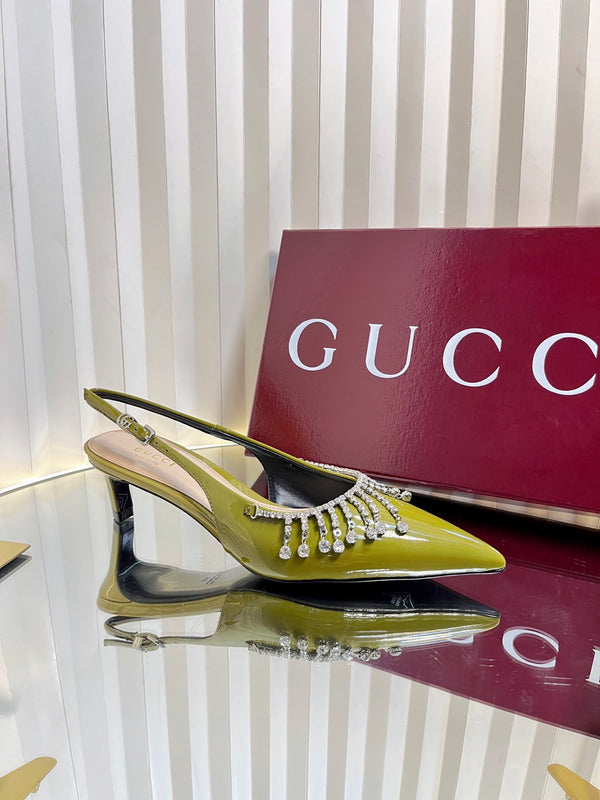 GC 25 Embellished Slingback Dark Green Patent Leather 294626