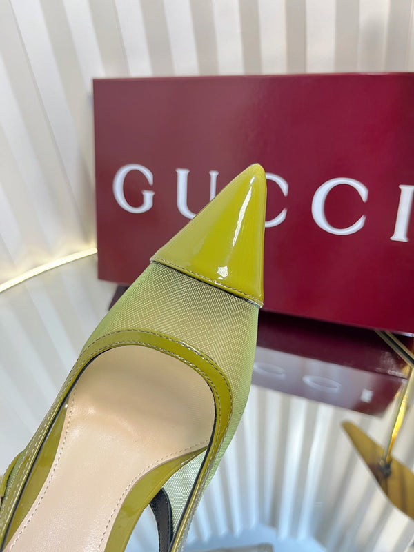 GC Signoria Slingback Pump Avocado Green Mesh Sheepskin 294522