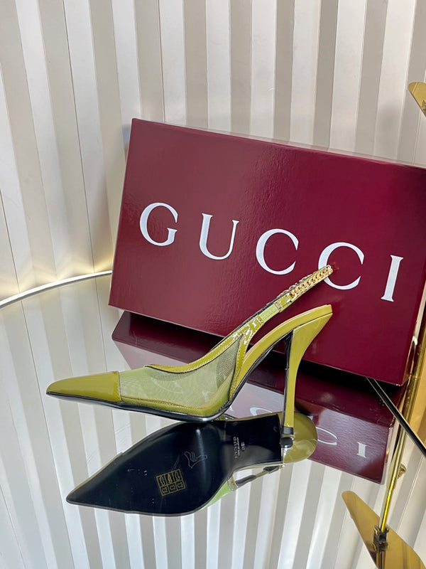 GC Signoria Slingback Pump Avocado Green Mesh Sheepskin 294522