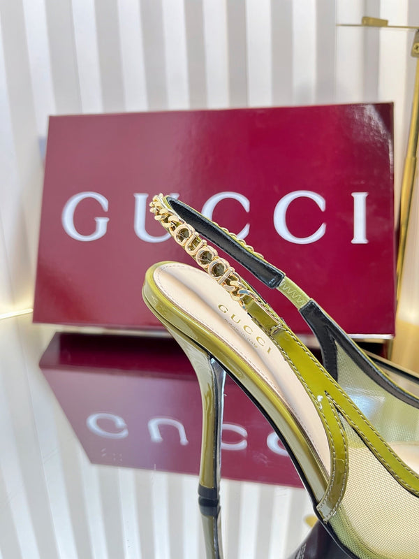 GC Signoria Slingback Pump Avocado Green Mesh Sheepskin 294522