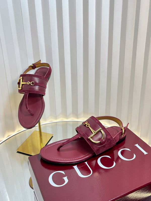 GC 25 Thong Sandal Red Suede Sheepskin 294657