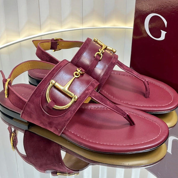 GC 25 Thong Sandal Red Suede Sheepskin 294657