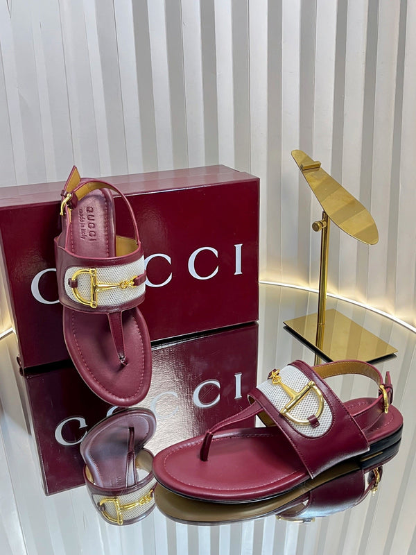 GC 25 Thong Sandal Red Canvas Sheepskin 294669