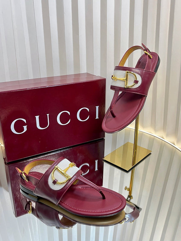 GC 25 Thong Sandal Red Canvas Sheepskin 294669