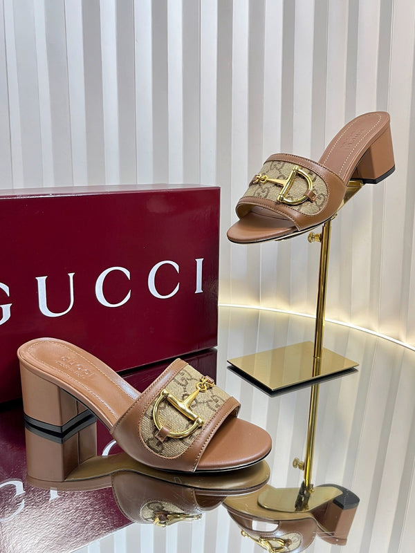 GC 25 Horsebit GG 50mm Sandals Brown Canvas 294678