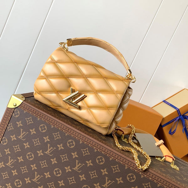 LV GO-14 MM 23cm Light Brown Lambskin GHW