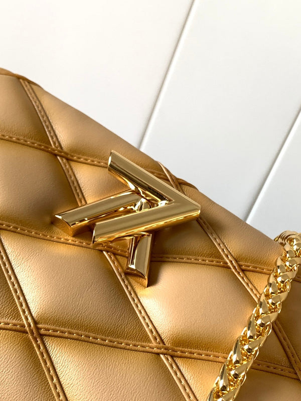 LV GO-14 MM 23cm Light Brown Lambskin GHW