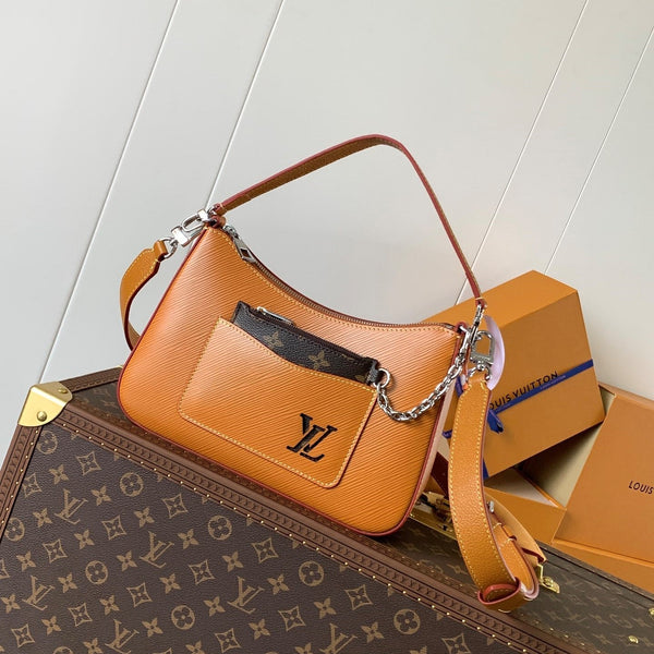 LV Marelle 25cm Caramel Epi Grain Cowhide Metal HW