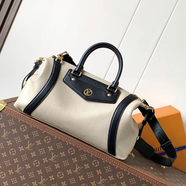 LV Nano LV Biker 38cm Black Beige Sheepskin & Cowhide Metal