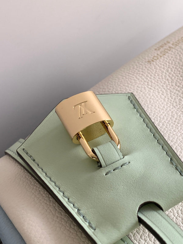 LV M26905 Express PM Handbag 26cm Sea Mist Cowhide GHW