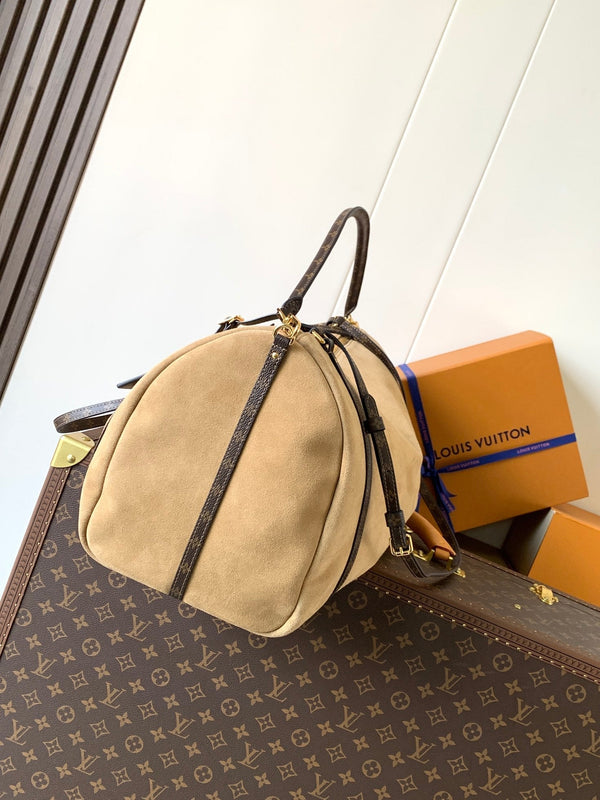 LV M26451 Express Travel 45cm Khaki Suede GHW