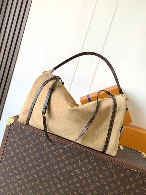 LV M26451 Express Travel 45cm Khaki Suede GHW