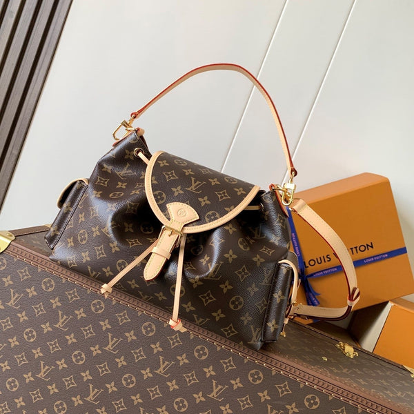 LV Odyssee MM 36cm Marrone Beige Tela Monogram e Pelle di Vacchetta