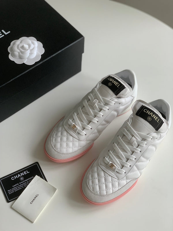 CC Sneaker In White Lambskin Quilted 143550
