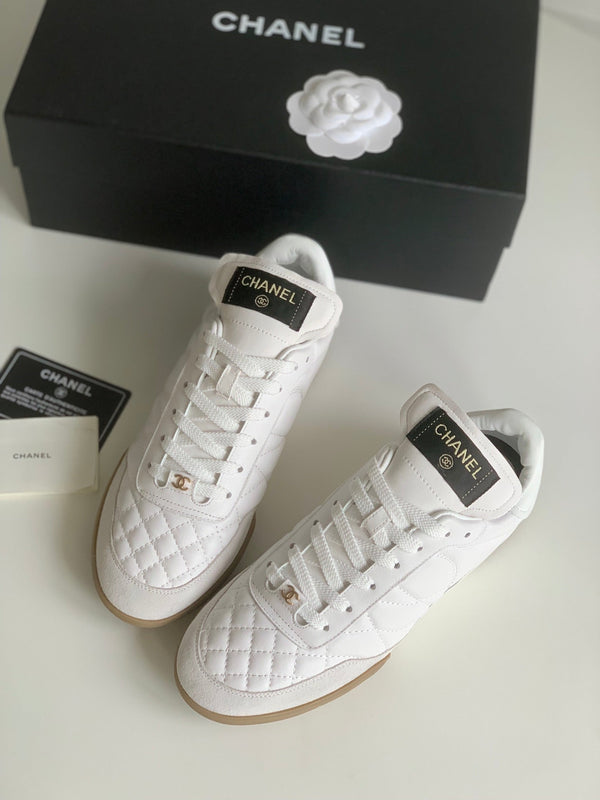 CC Sneaker In White Lambskin Quilted 143554