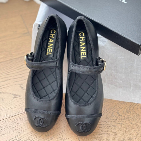 cc mary jane black quilted calfskin