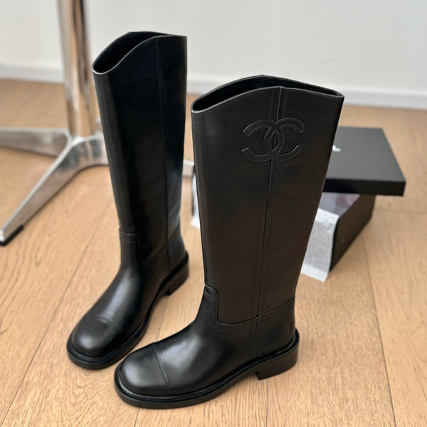 CC Knight Martin boots Black Calfskin and Lining Lambskin
