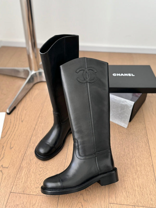 CC Knight Martin boots Black Calfskin and Lining Lambskin