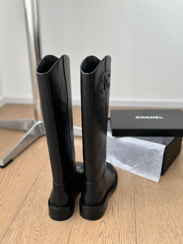 CC Knight Martin boots Black Calfskin and Lining Lambskin