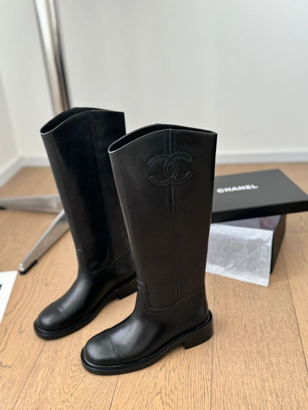 CC Knight Martin boots Black Calfskin and Lining Lambskin