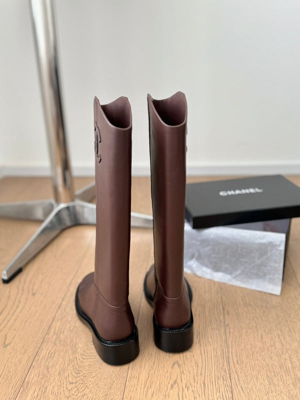 CC Knight Martin boots Burgundy Calfskin and Lining Lambskin