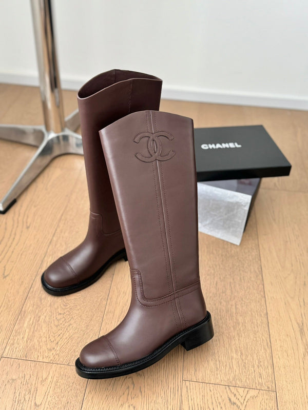 CC Knight Martin boots Burgundy Calfskin and Lining Lambskin